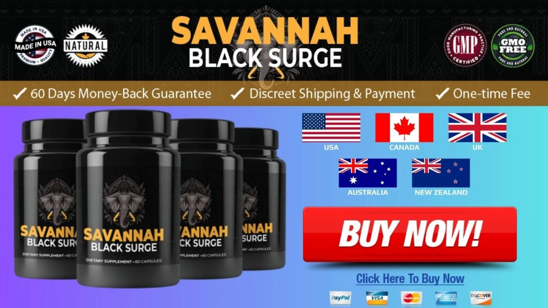 Savannah Black Surge Male Enhancement Reviews, Price For Sale &amp; Buy