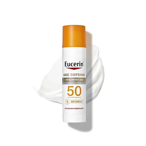 Shield Your Skin with Eucerin Sun Age Defense SPF 50 Face Sunscreen Lotion with Hyaluronic Acid