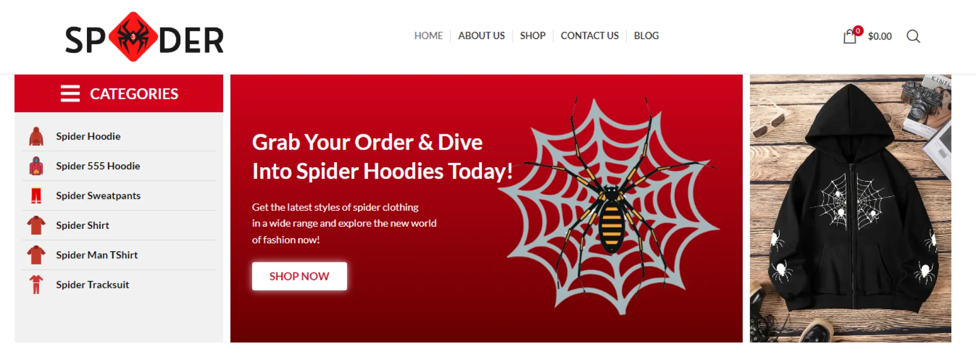 Pick Your Favorite Design &amp; Color of Spider Hoodie