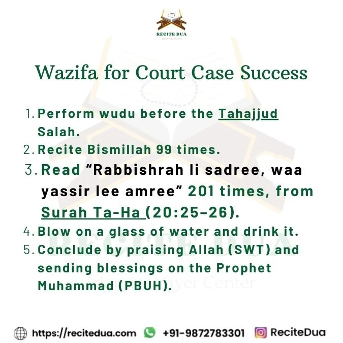 Top 5 Duas to Recite for Winning a Court Case