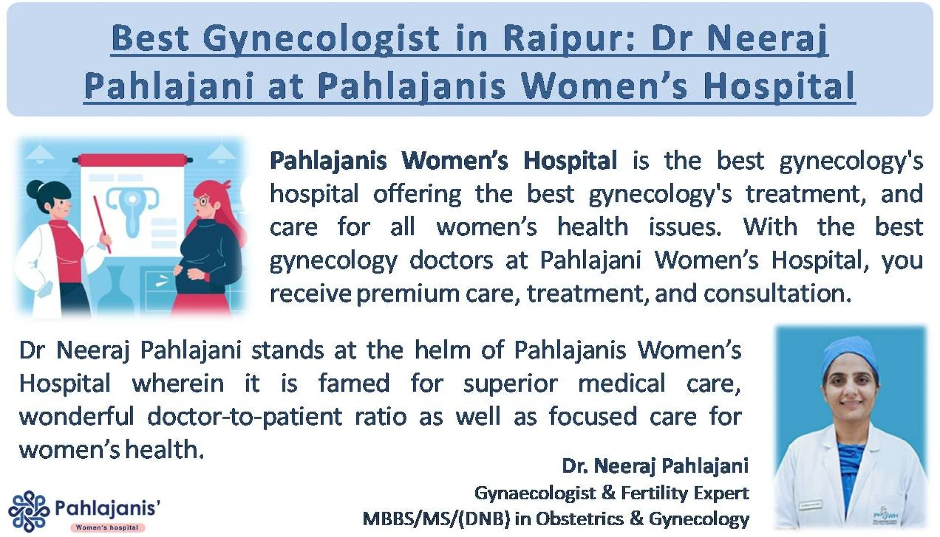 Meet Dr Neeraj Pahlajani at Pahlajanis Women's Hospital: Best Gynecologist in Raipur