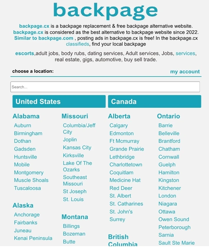 Welcome to the Backpage phoenix alternative, the Backpage.cx classifieds section