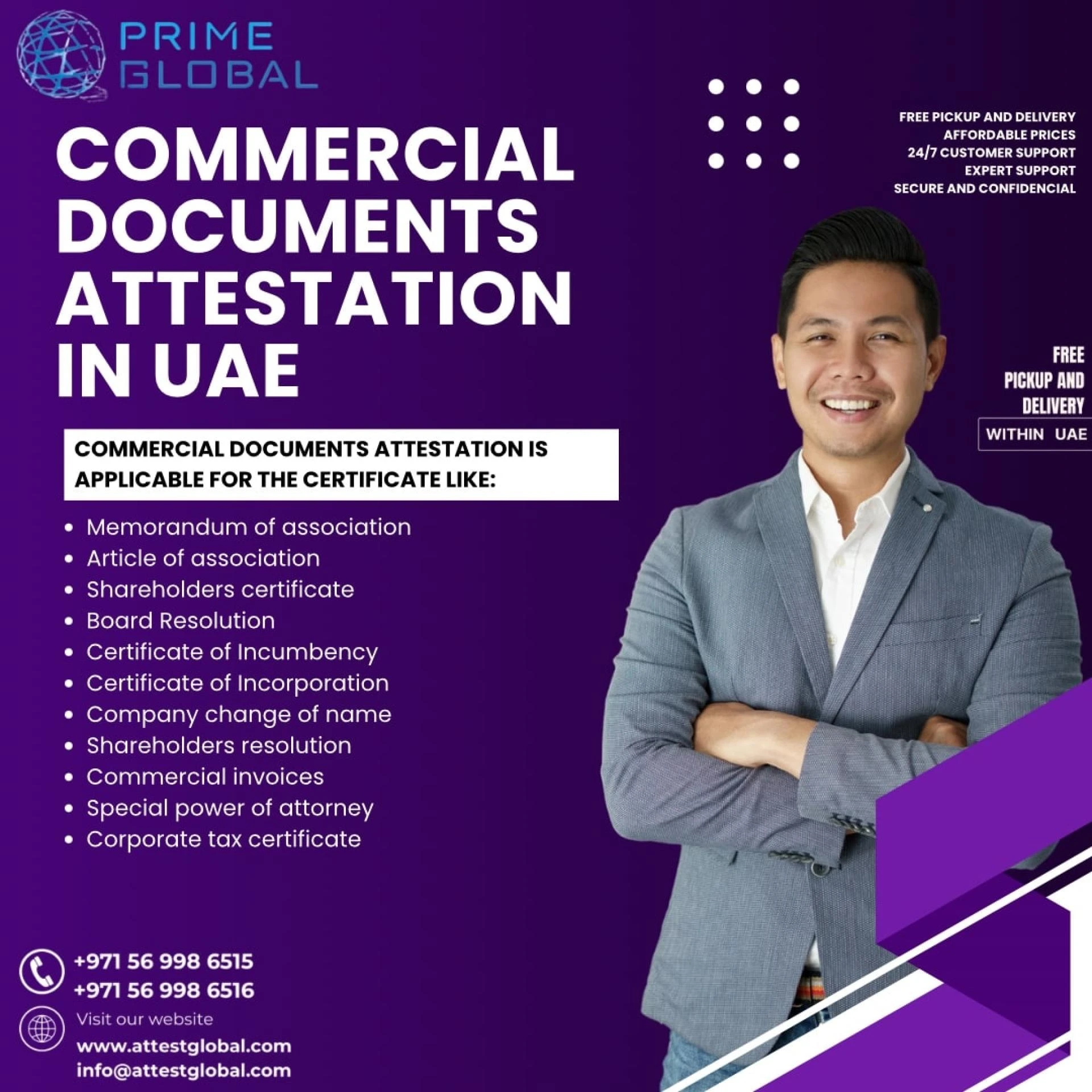 Commercial certificate attestation services in the UAE