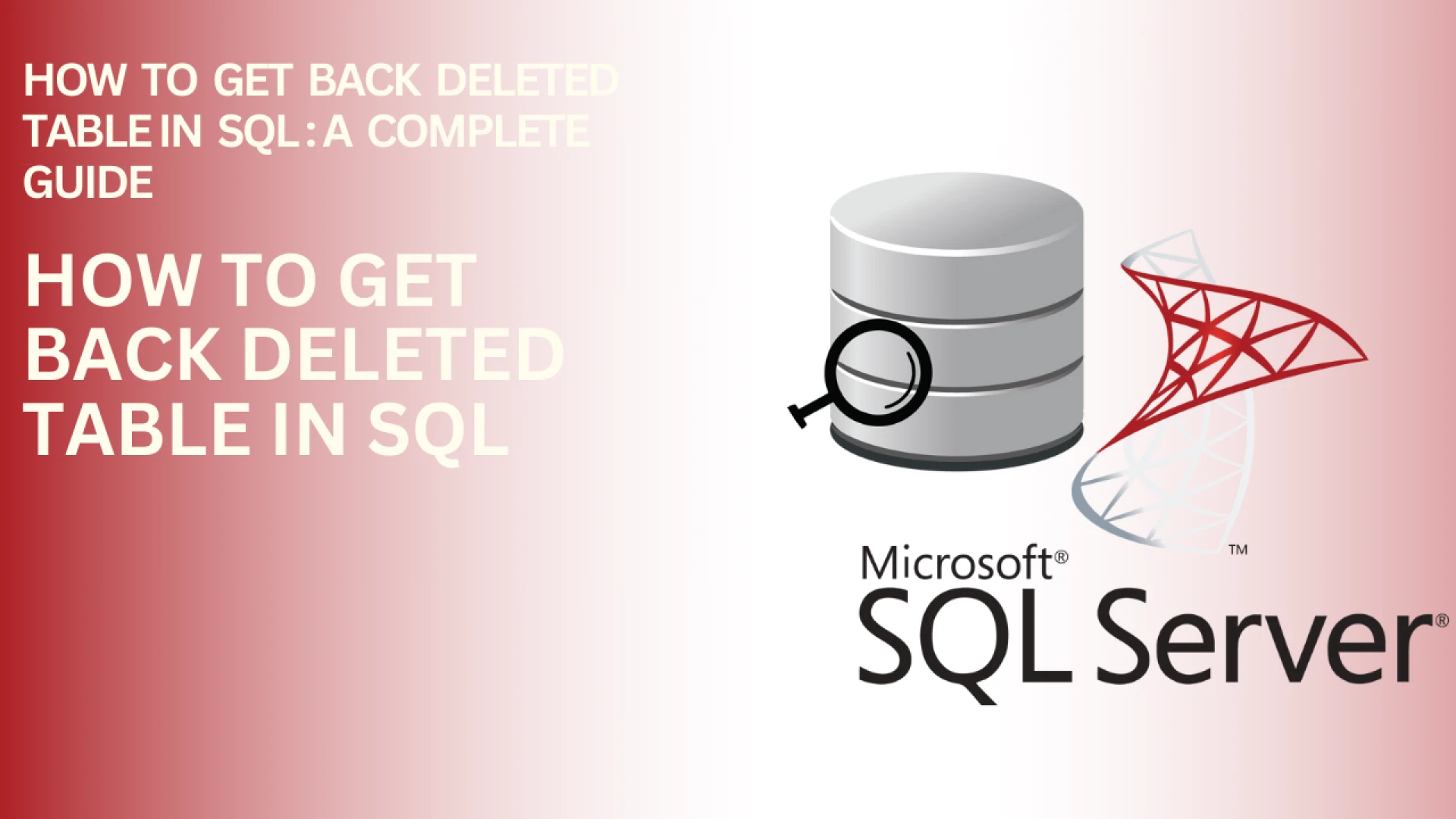 How to Get Back Deleted Table in SQL