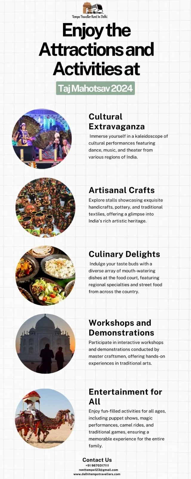 Enjoy the attractions and Activities at Taj Mahotsav