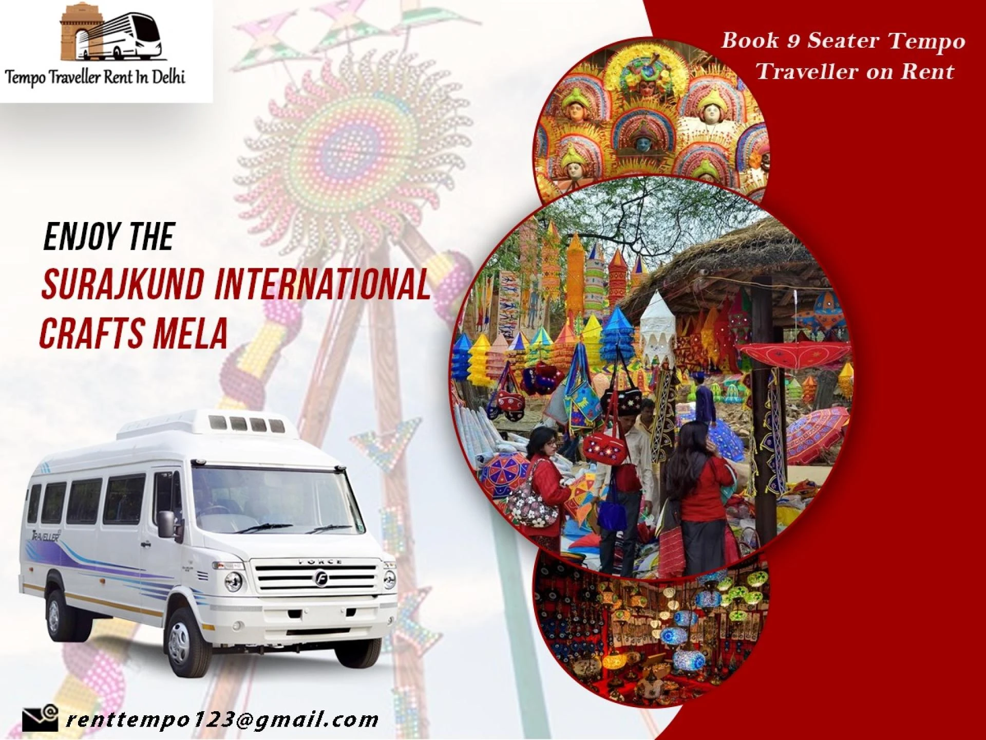 Enjoy the SurajKund International Crafts Mela by booking Tempo Traveller on rent