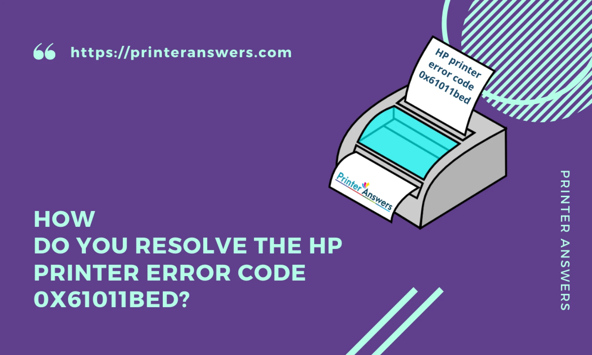 How do you resolve the HP printer error code 0x61011bed