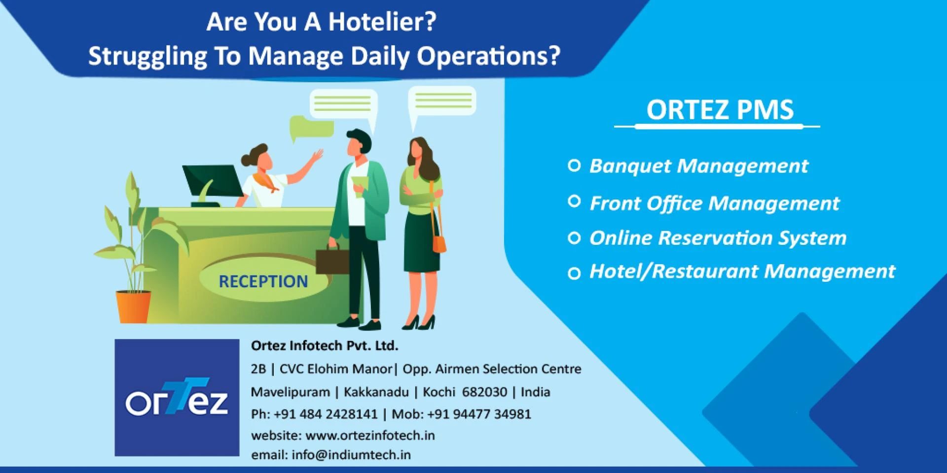 PMS System | Best Hotel Management Software India | Ortez