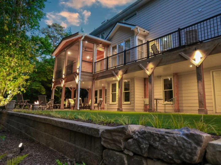 How do retaining walls elevate the beauty of the garden?