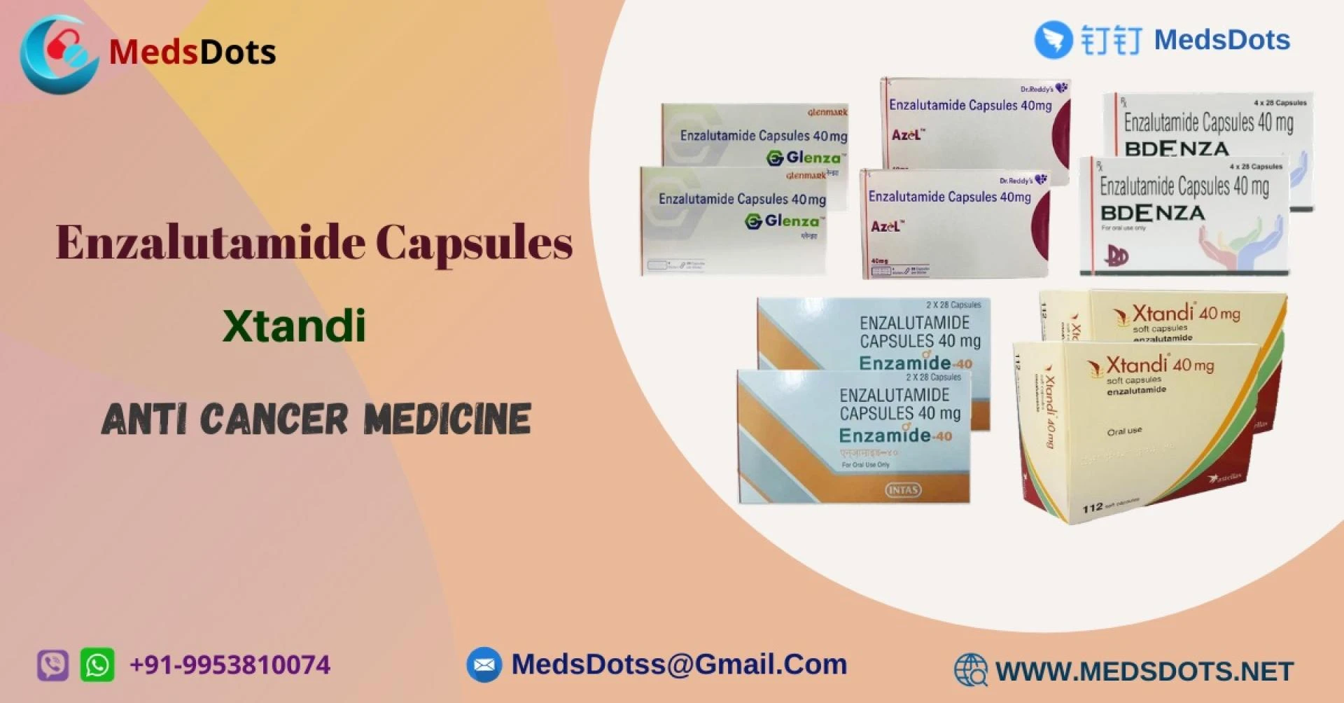 Buy Enzalutamide Brands Online | Prostate Cancer Drugs Supplier | Generic Xtandi 40Mg Capsules Price