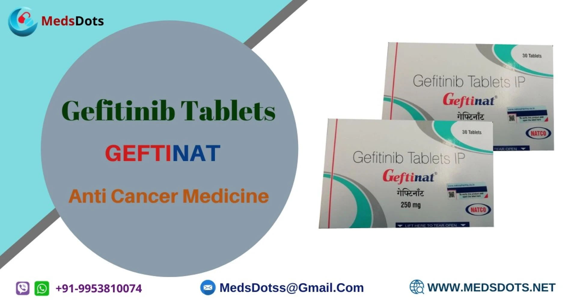 Buy Geftinat Tablets Online | Natco Gefitinib Wholesale Price India | Generic Iressa Supplier