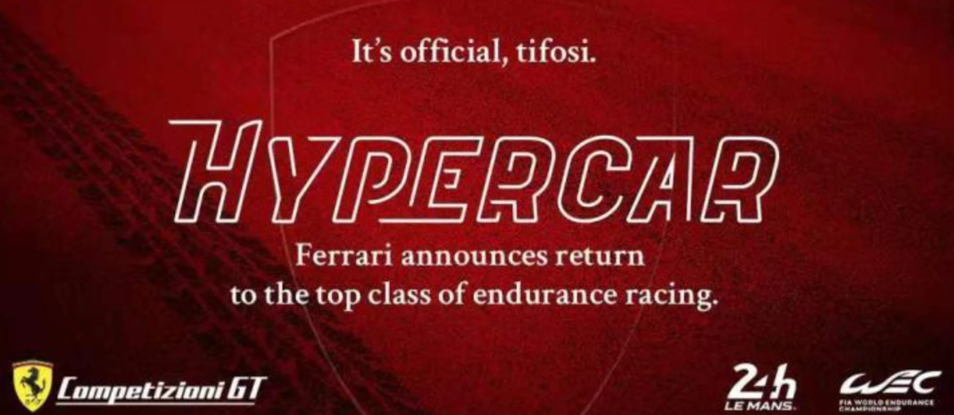 Ferrari announced that it will return to the 24 Hours of Le Mans
