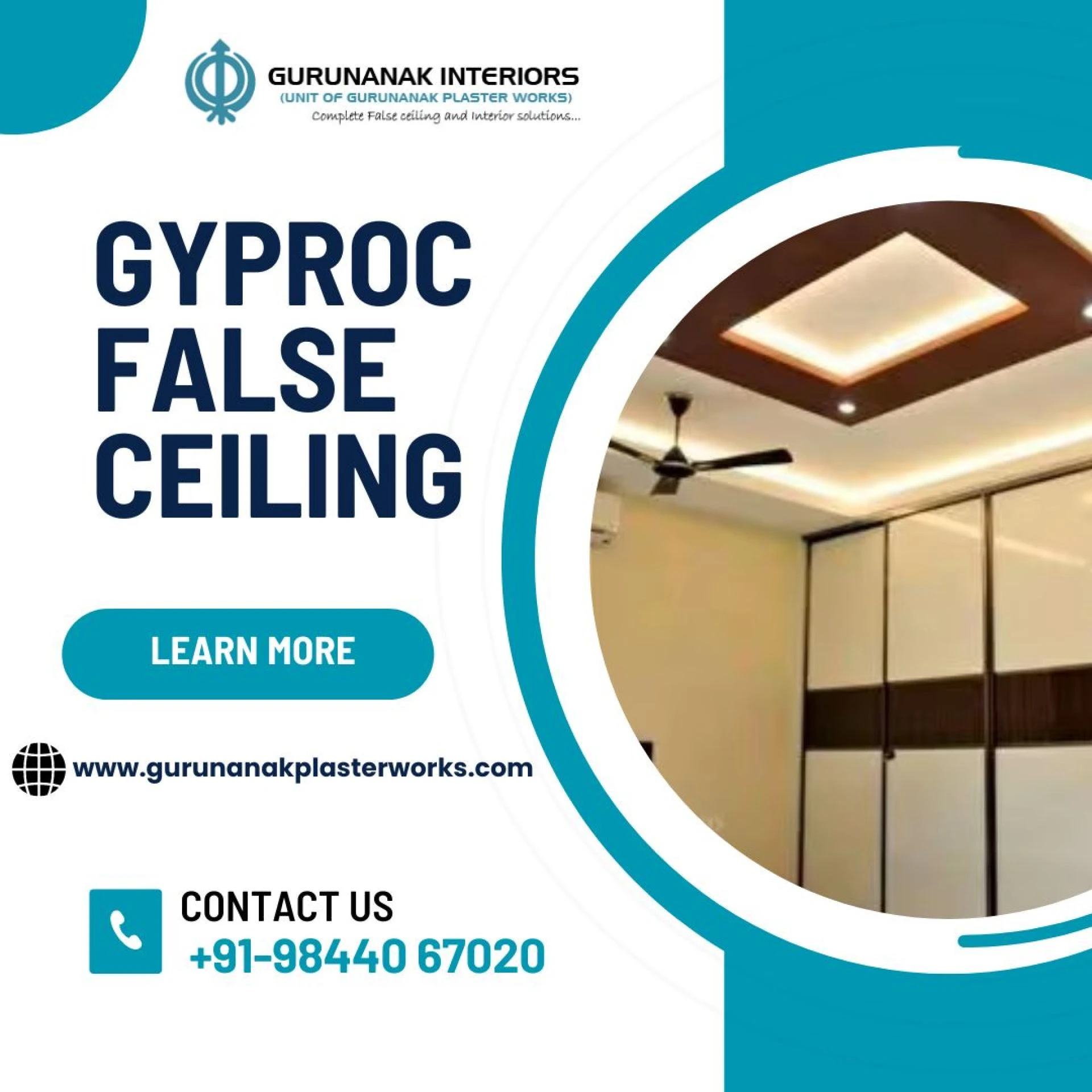 What are the advantages of using Gyproc false ceilings?