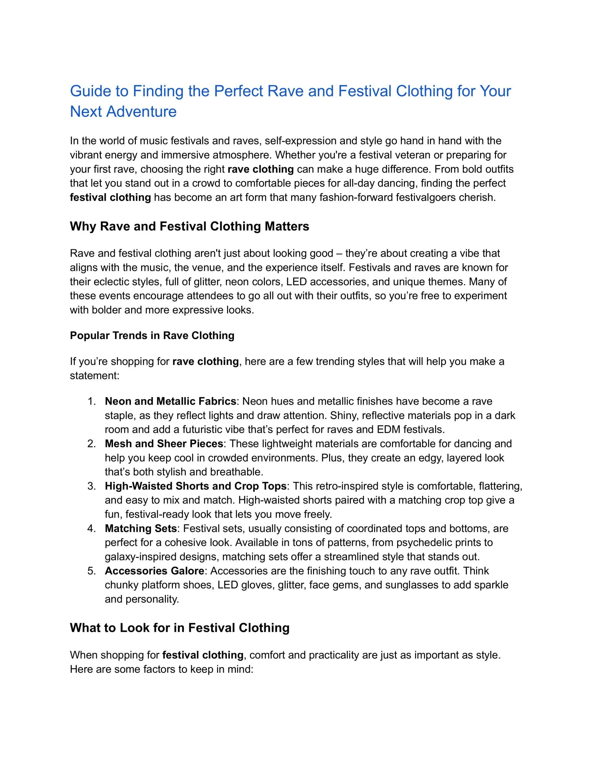 Ultimate Guide to Rave and Festival Clothing