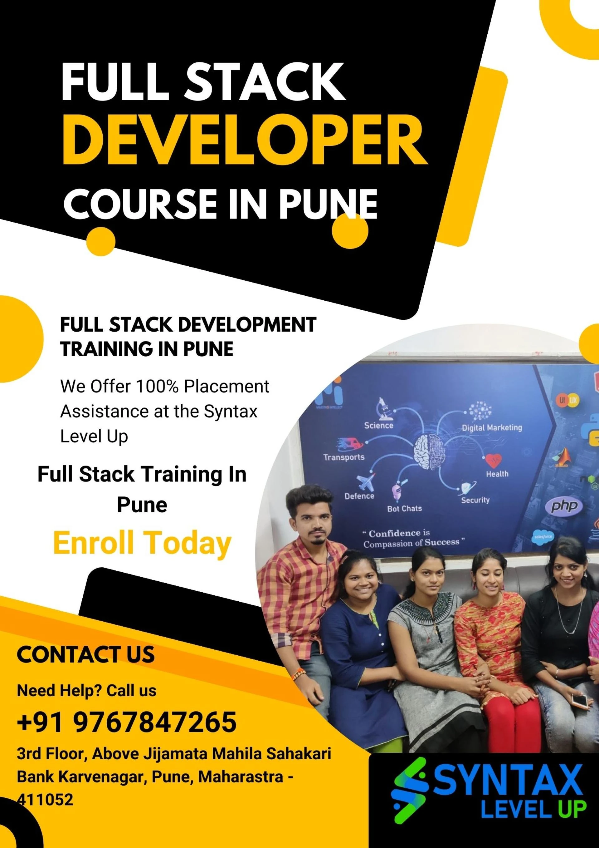 What is the cost of a full stack developer course in Pune? 