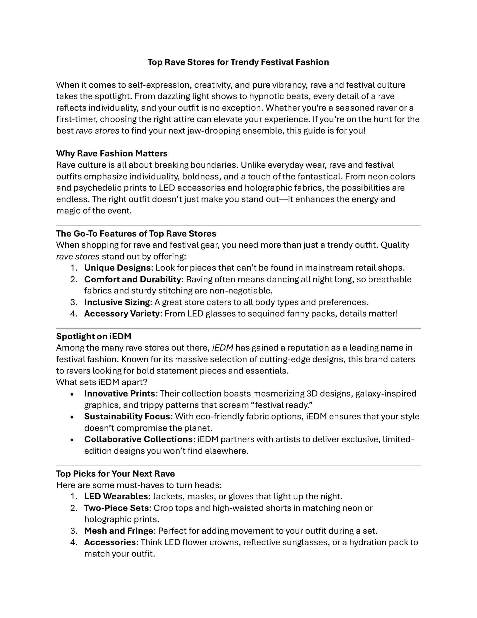 Top Rave Stores for Trendy Festival Fashion