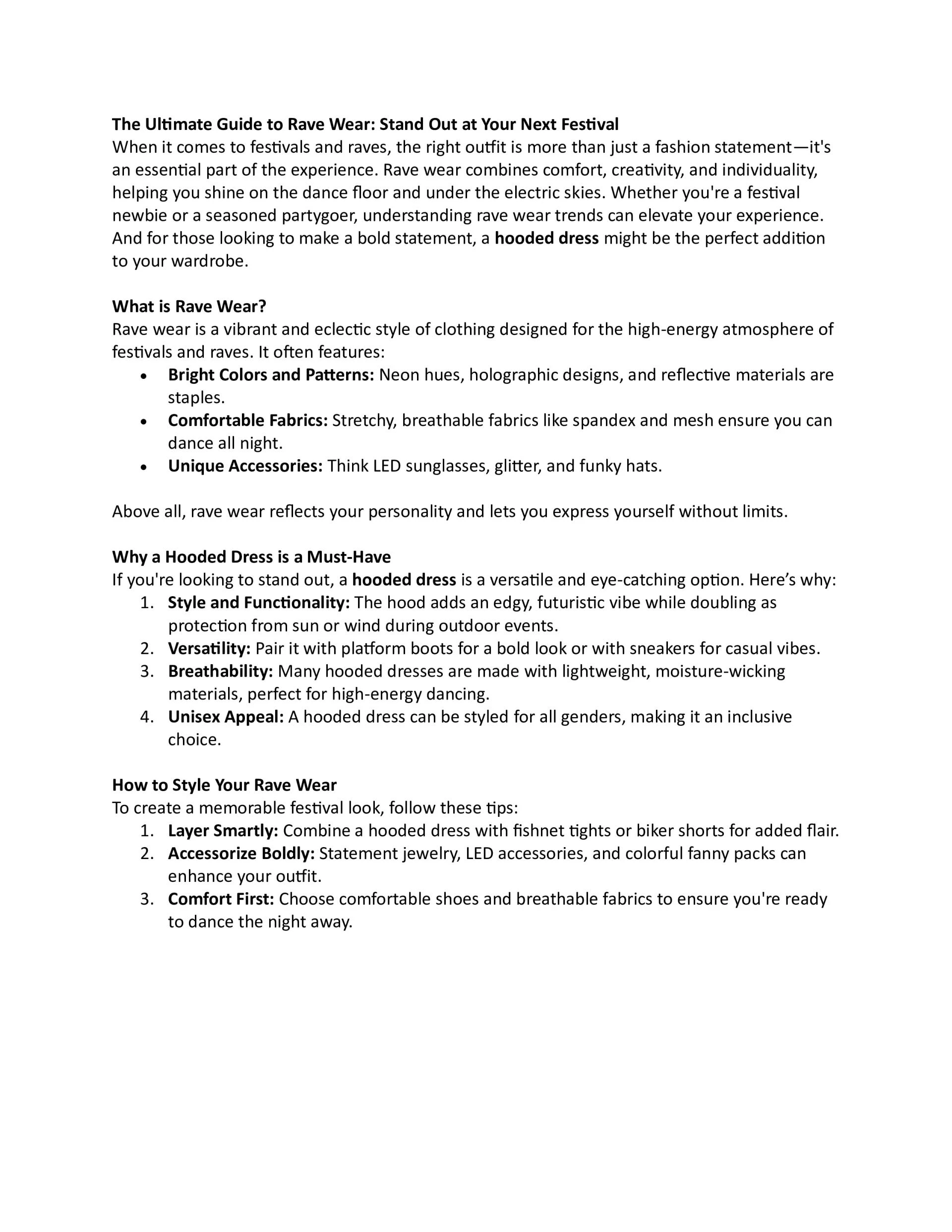 The Ultimate Guide to Rave Wear: Stand Out at Your Next Festival