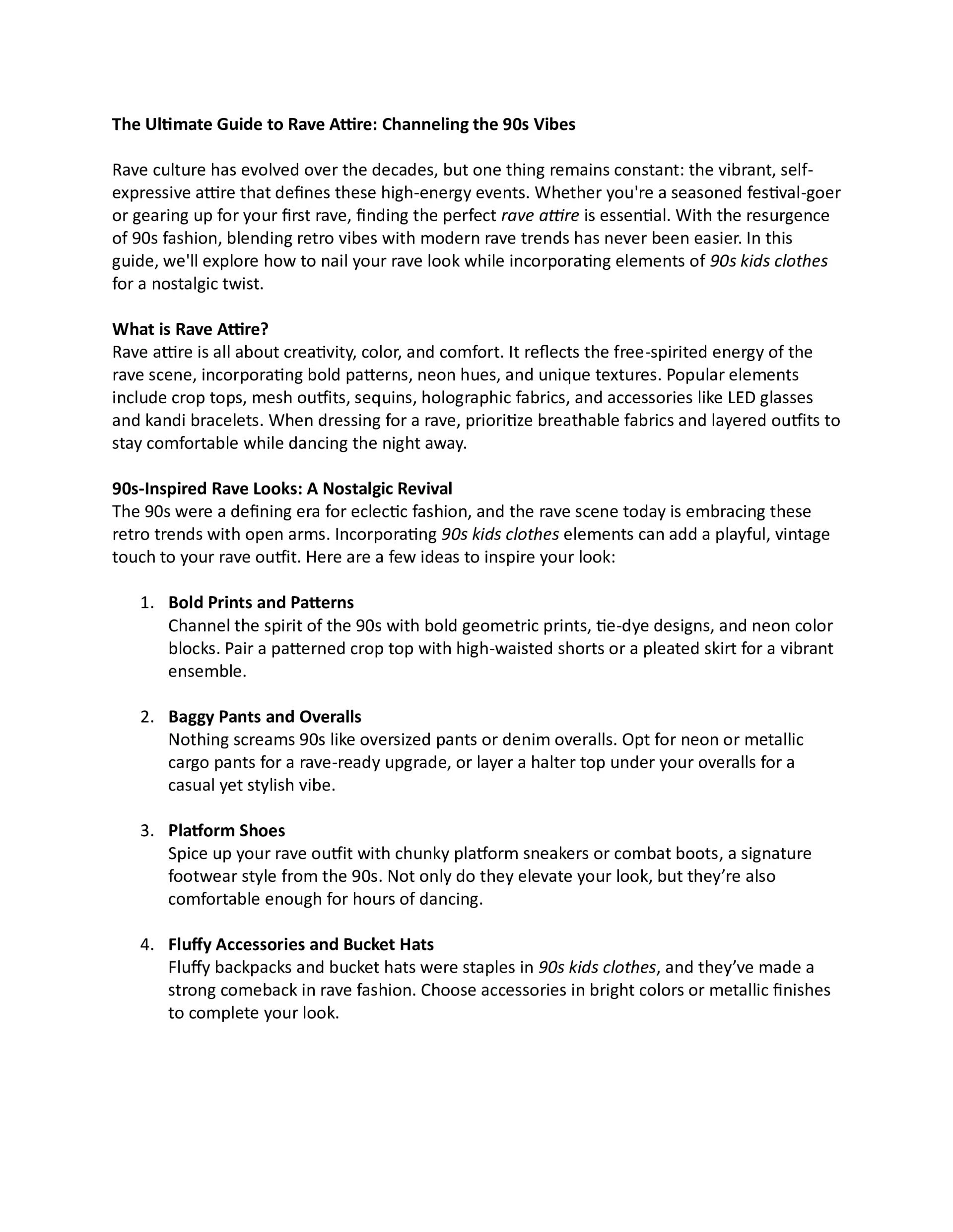 The Ultimate Guide to Rave Attire: Channeling the 90s Vibes