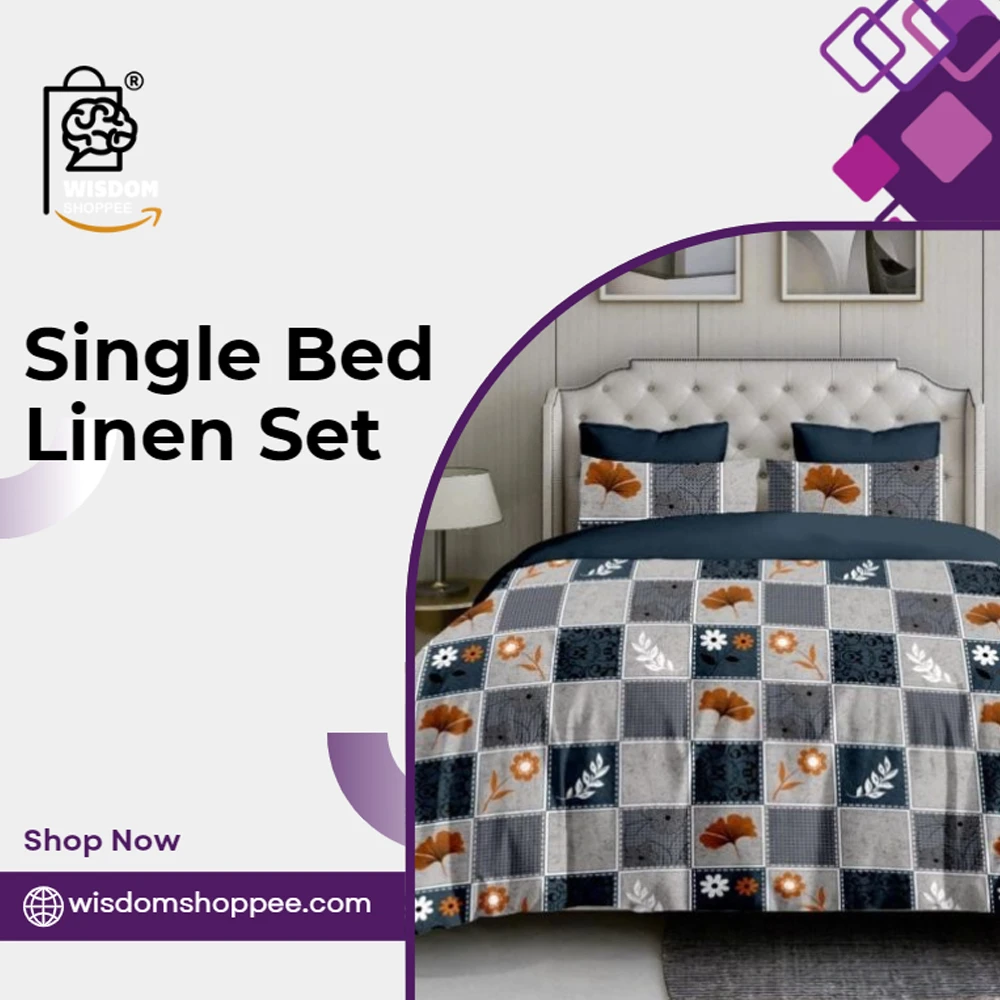 Elevate Your Bedroom Décor with WISDOM SHOPPEE’s Single Bed Linen Set