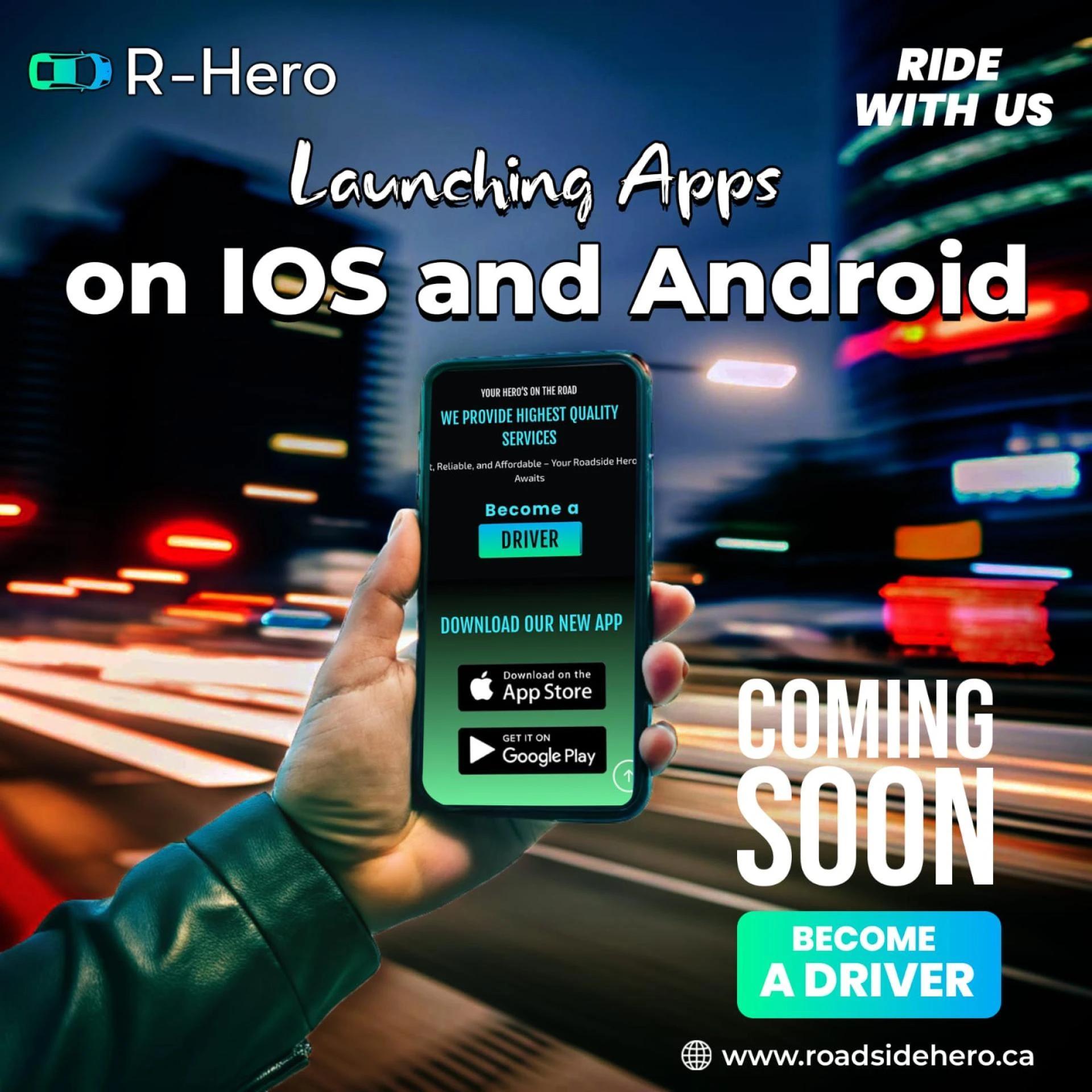 Become a Rideshare Partner with Roadside Hero in Alberta