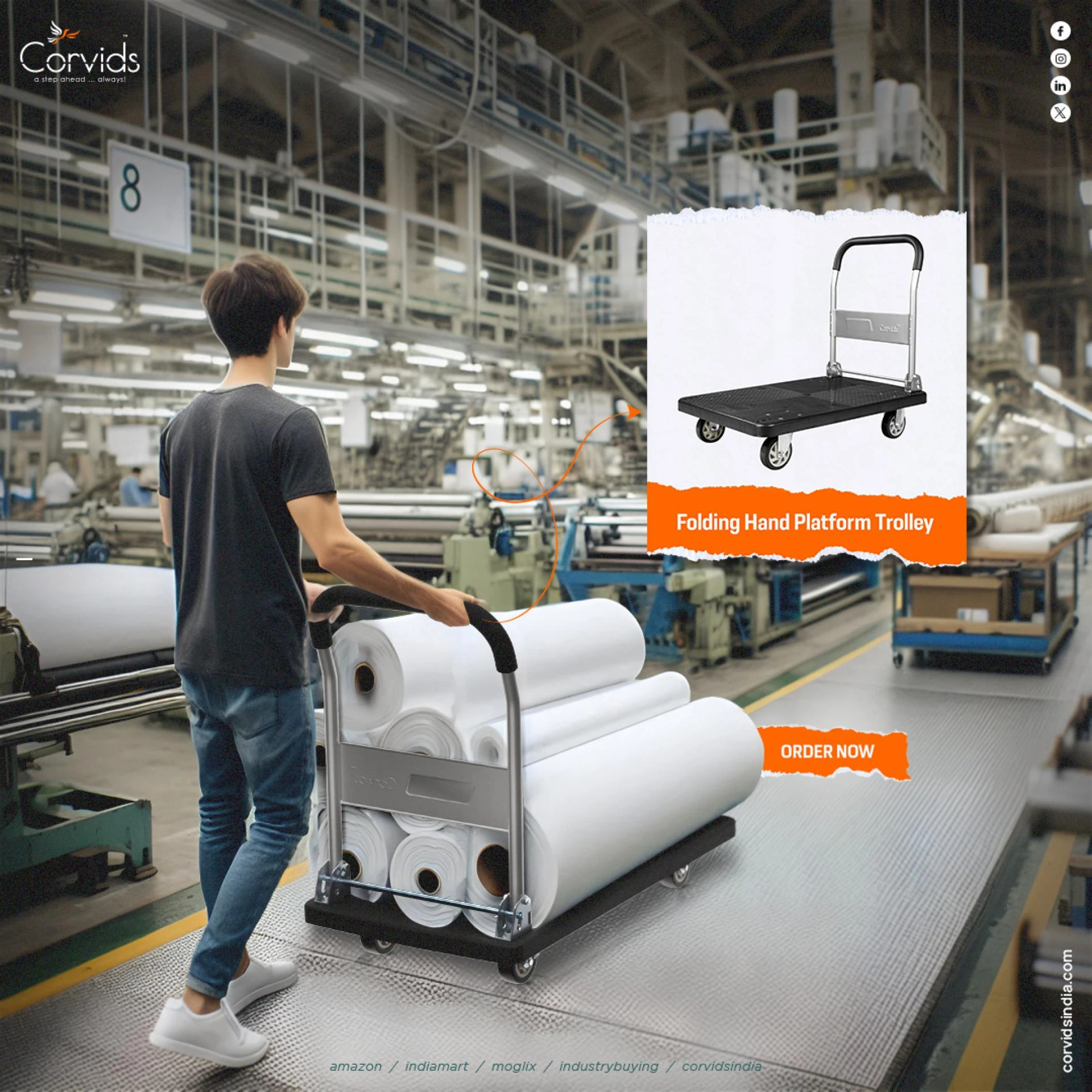 Hand Trolleys by Corvids India | Durable, Versatile & Efficient Transport Solutions