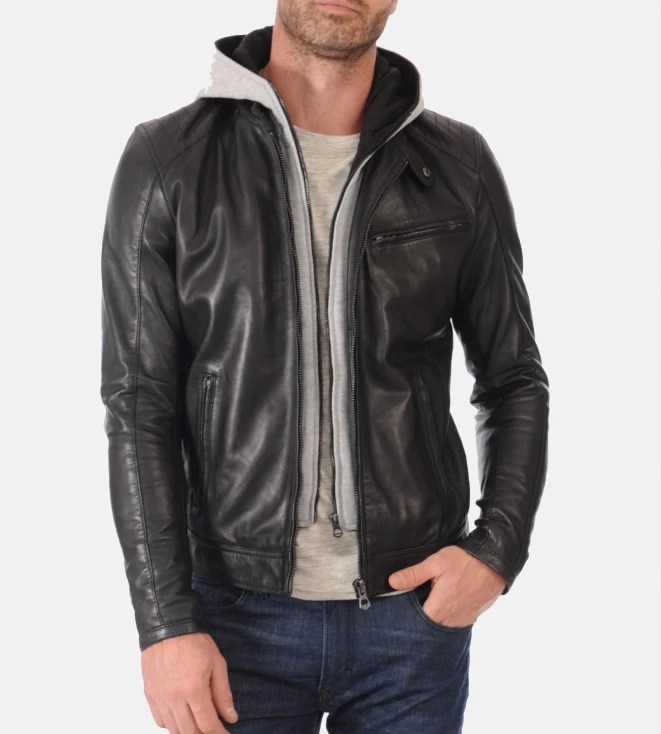 Alpha Black Leather Hoodie Jacket: The Ultimate Fusion of Comfort and Style
