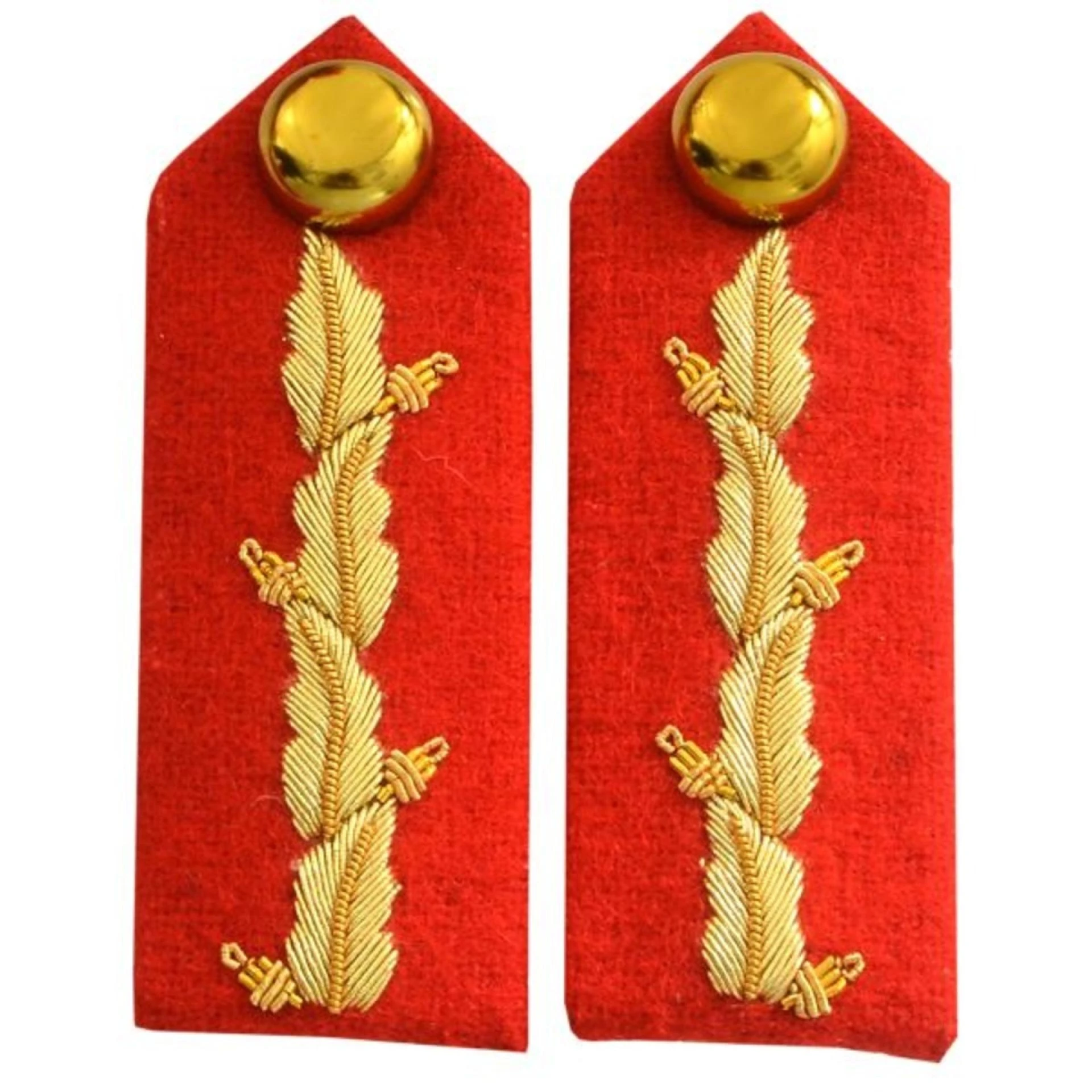Gorget Collar Red Gold Leaf Patch FAD No. 1 Dress Military Officer Collar