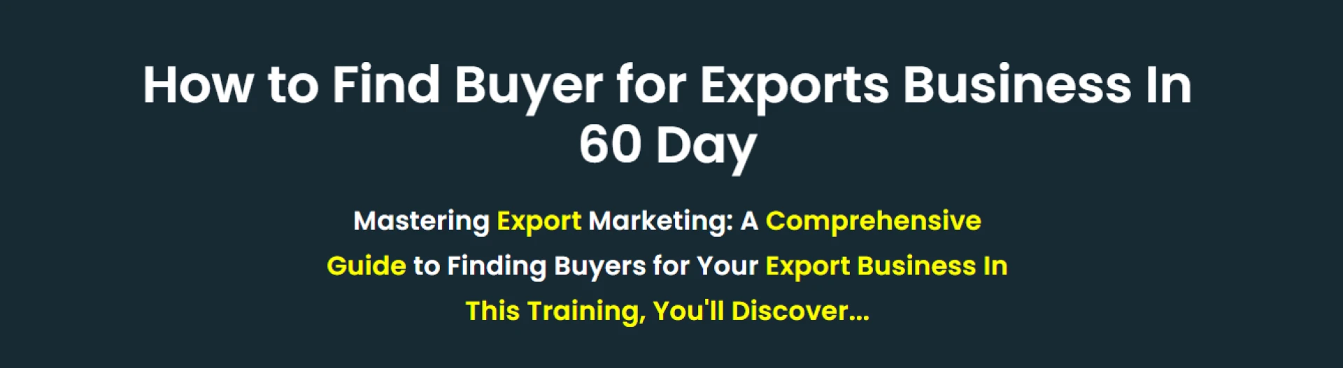Best Export-Import Training – Learn & Grow Globally