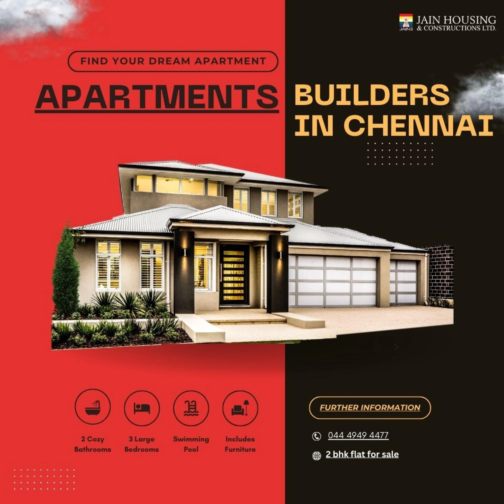 Find Your Perfect 2 BHK Flat for Sale with Jain Housing & Constructions