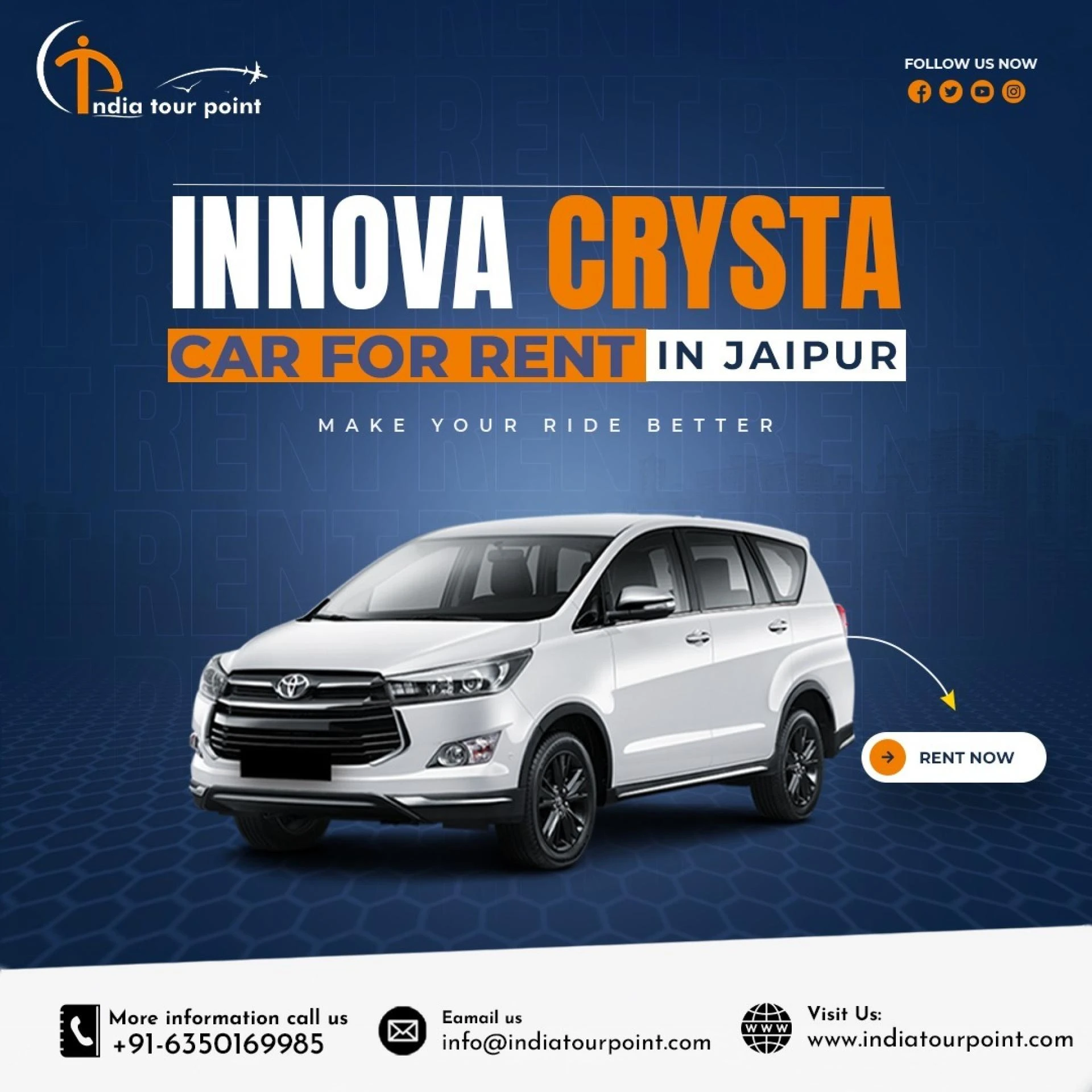 Book Innova Crysta Car — Rental and Hire in Jaipur