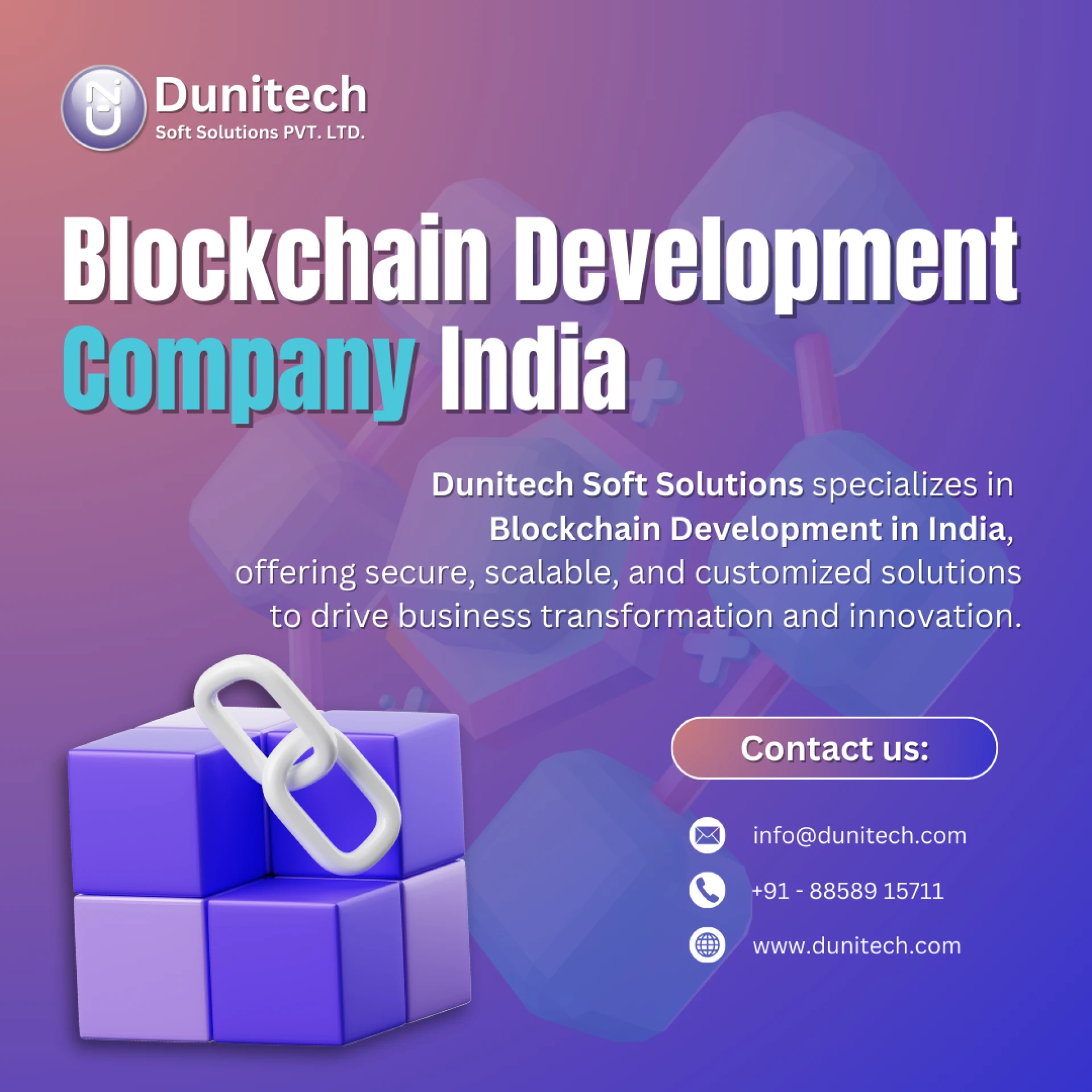 Blockchain Development Company in India – Dunitech Soft Solutions