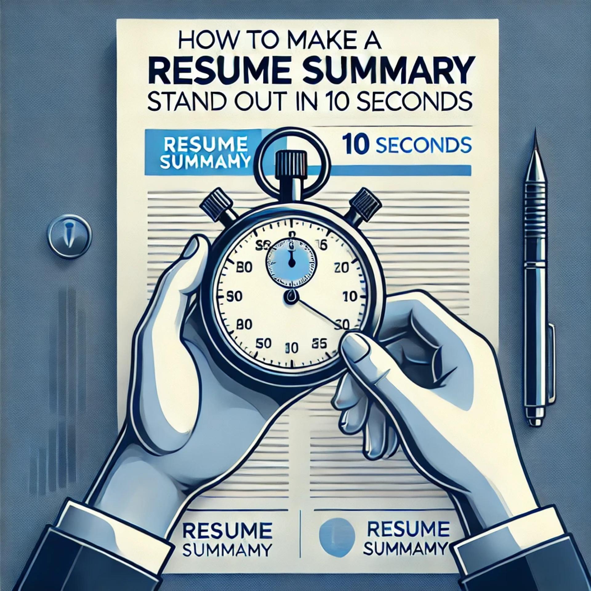 How to Make a Resume Summary Stand Out in 10 Seconds