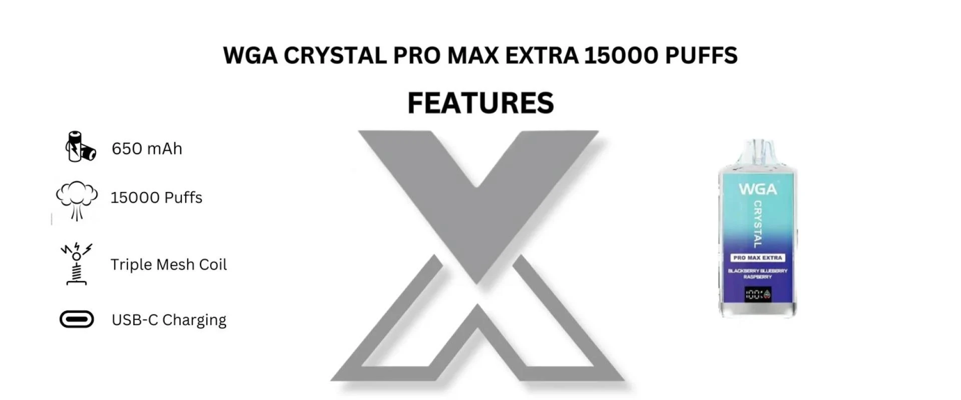 Buy WGA Crystal Pro Max Extra 15000 Box of 10 – Wholesale Disposable Vapes