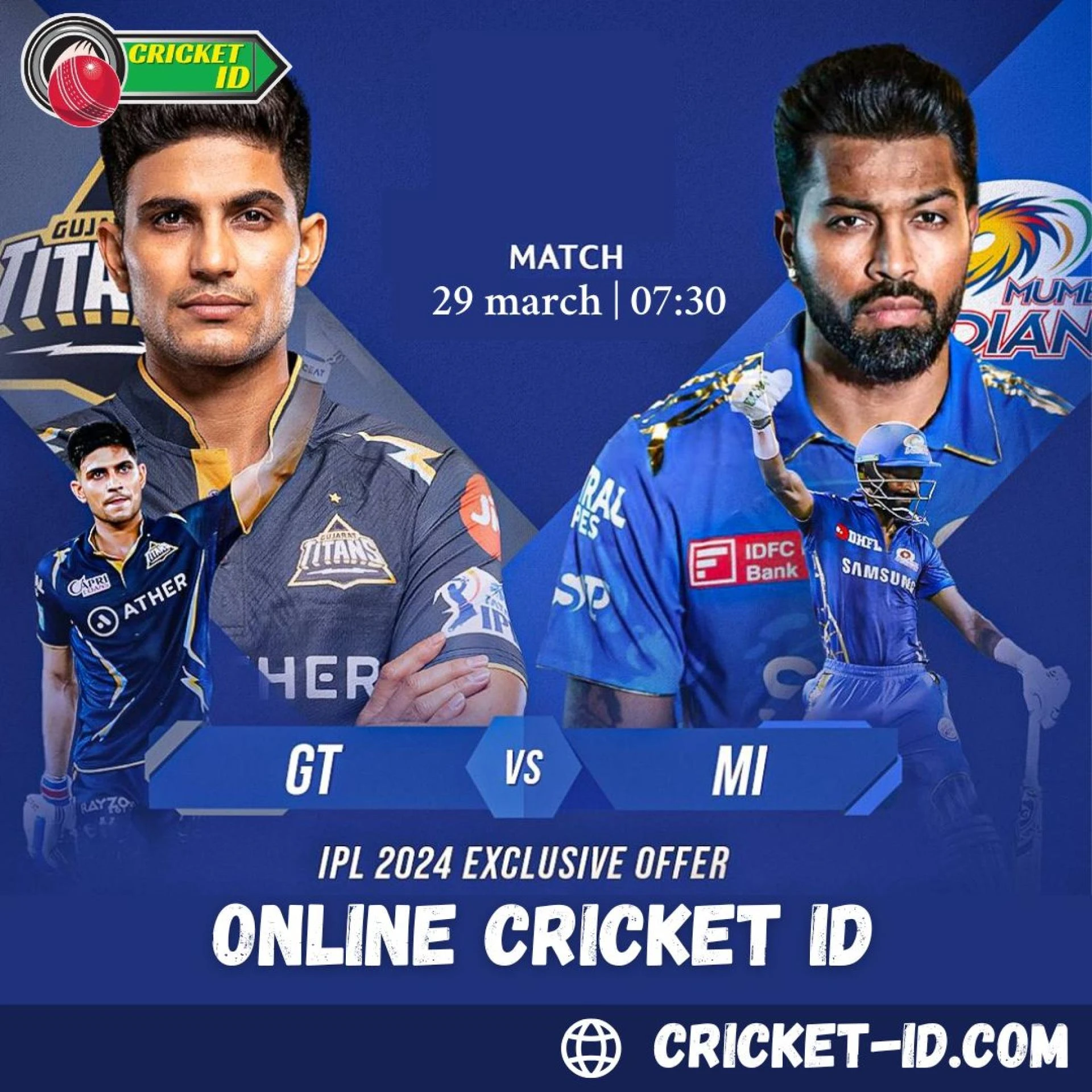 Online Cricket ID For Live Betting On GT vs MI IPL Matches