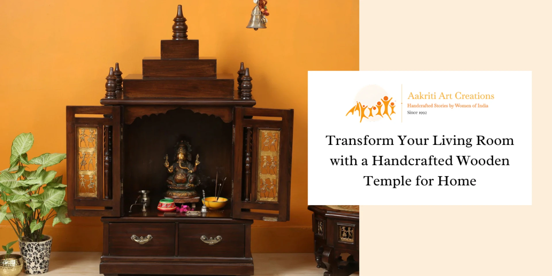 Transform Your Living Room with a Handcrafted Wooden Temple for Home