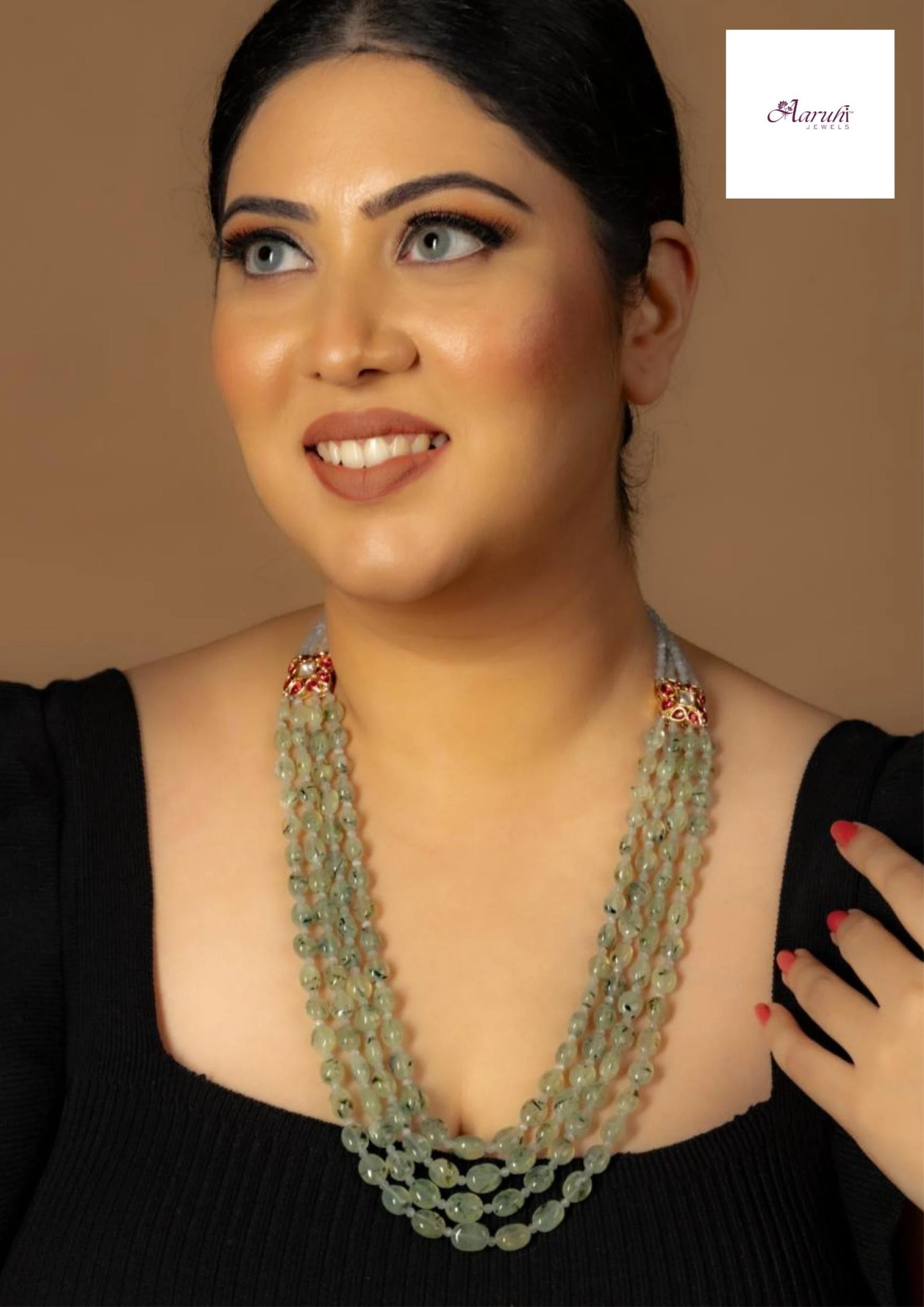 Draft: Aaruhi Jewels: Embrace Grace and Green with the Verdant Prehnite Mani Layered NecklaceMy Post Title