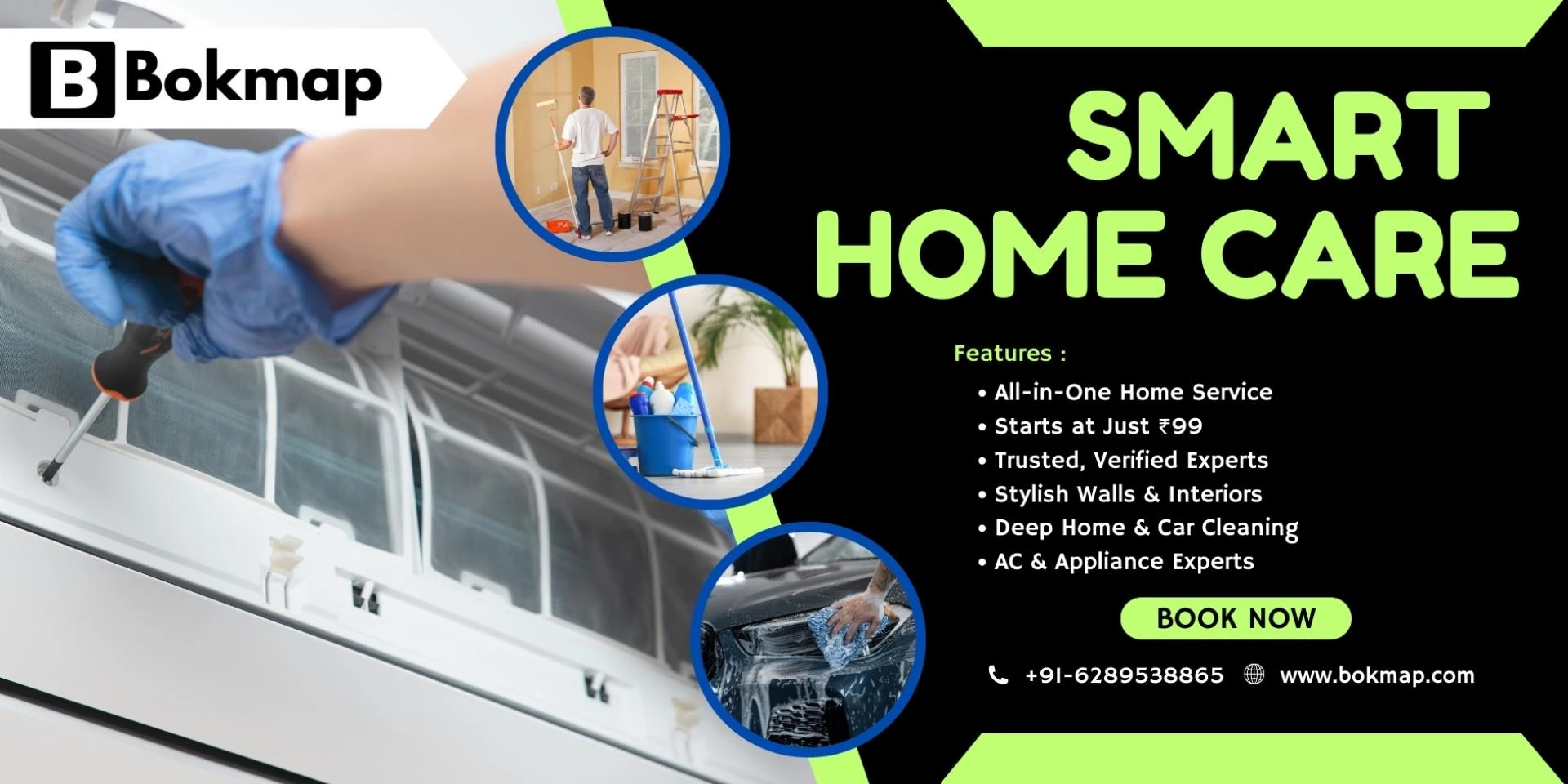 🏠 Bokmap Pvt Ltd – Your Home’s Best Friend for AC Repair, Appliance Service, Interior Styling & Deep Cleaning! 🔧✨