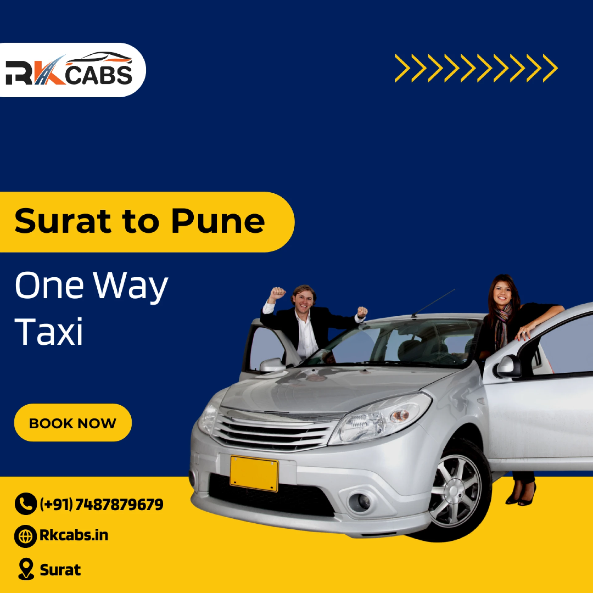 Can I get a one-way taxi service from Surat to Pune