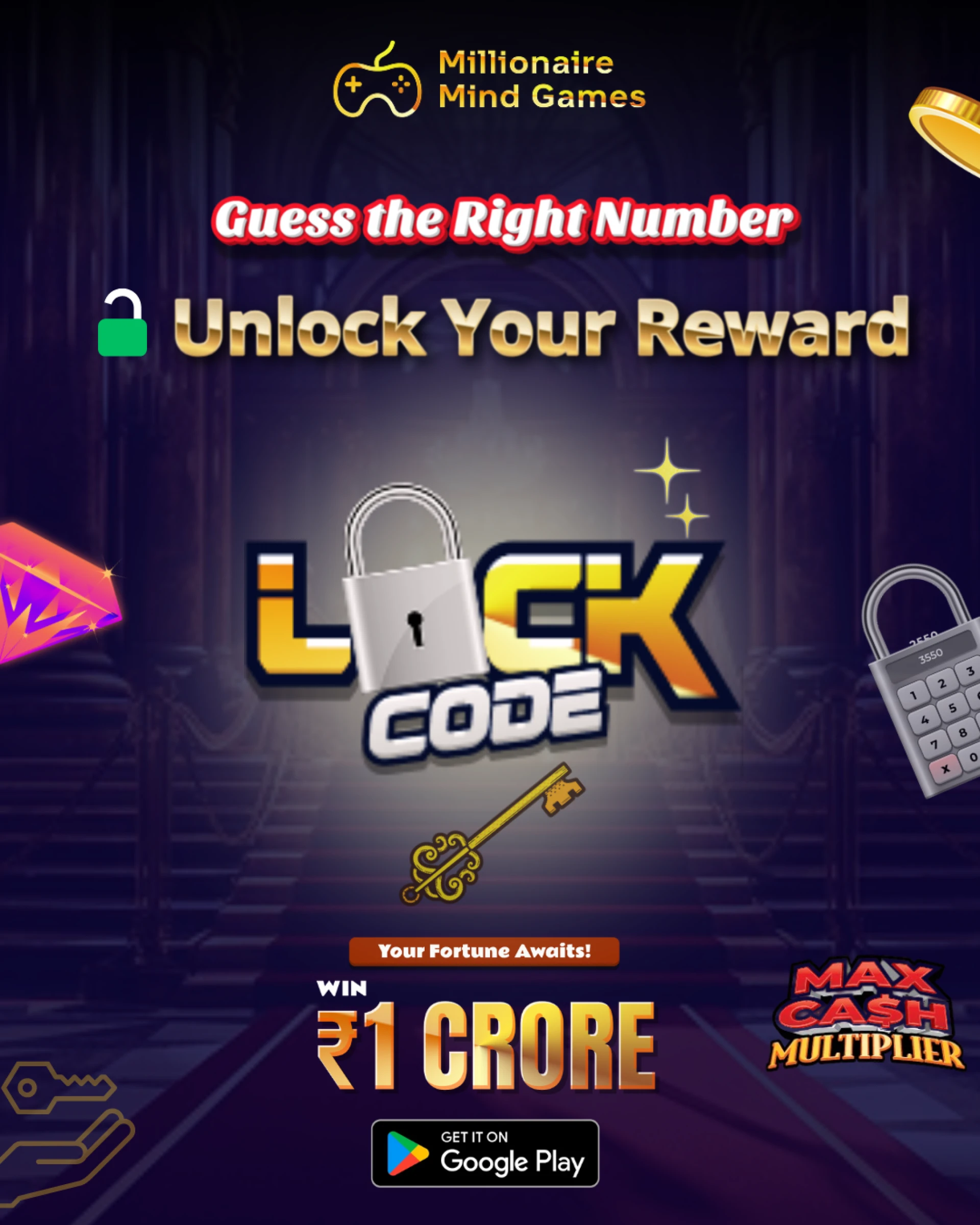🔐 Crack the Code: Unlock ₹1 Crore with Millionaire Mind Games