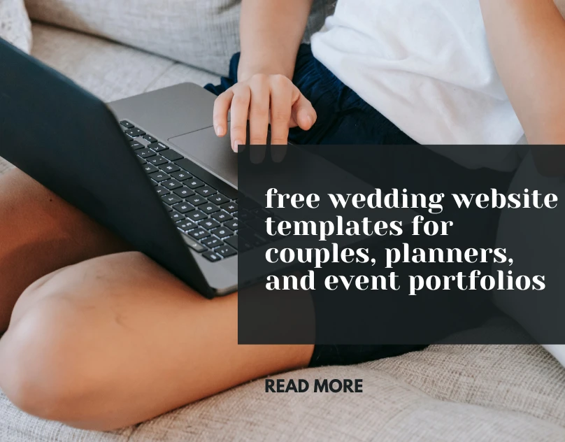 free wedding website templates for couples, planners, and event portfolios