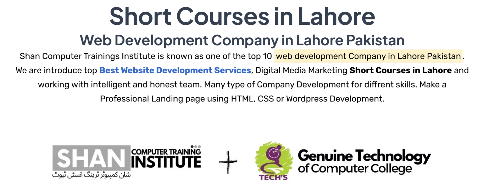 Unlock Career Growth with 3-Month Short Courses in Lahore 