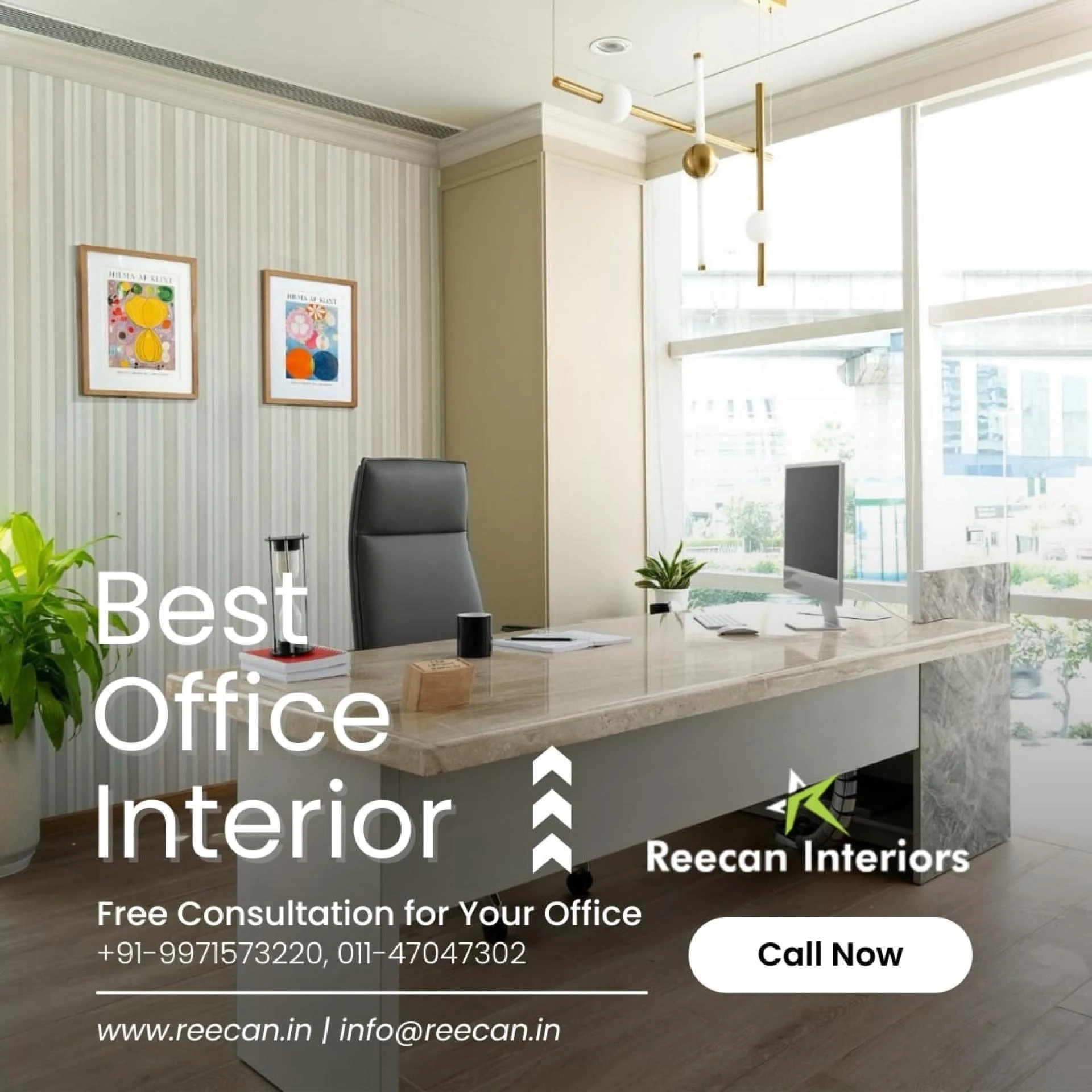 Transform Your Workspace with Reecan Interiors | Office Interior in Delhi
