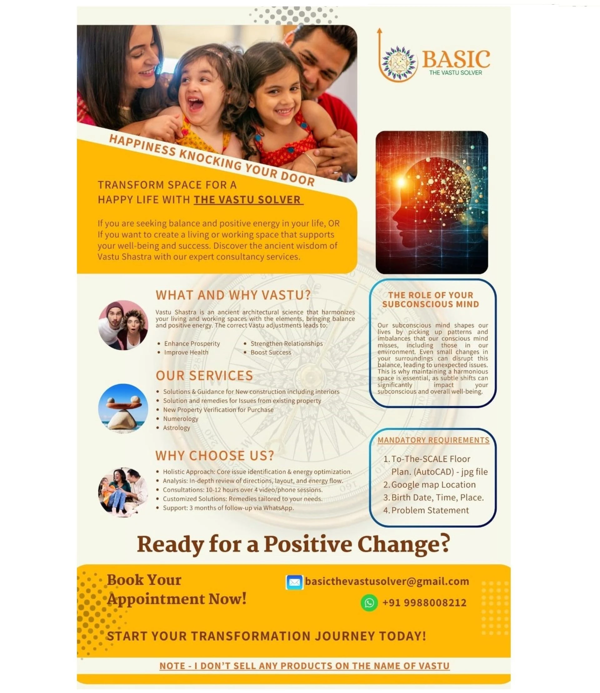 BASIC – The VASTU Solver - Bangalore: A Trusted Vastu Expert Helping People Transform Their Lives
