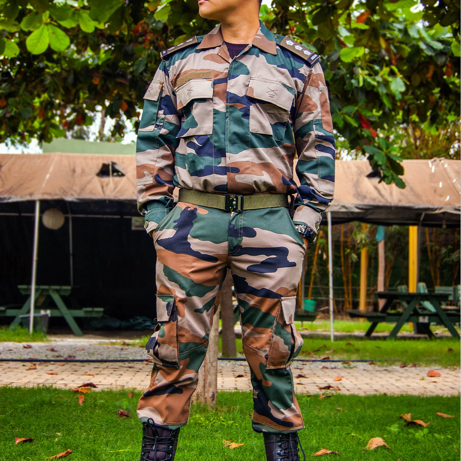 Buy Army Uniform Jacket and Half-Sleeve T-Shirt for Men In India