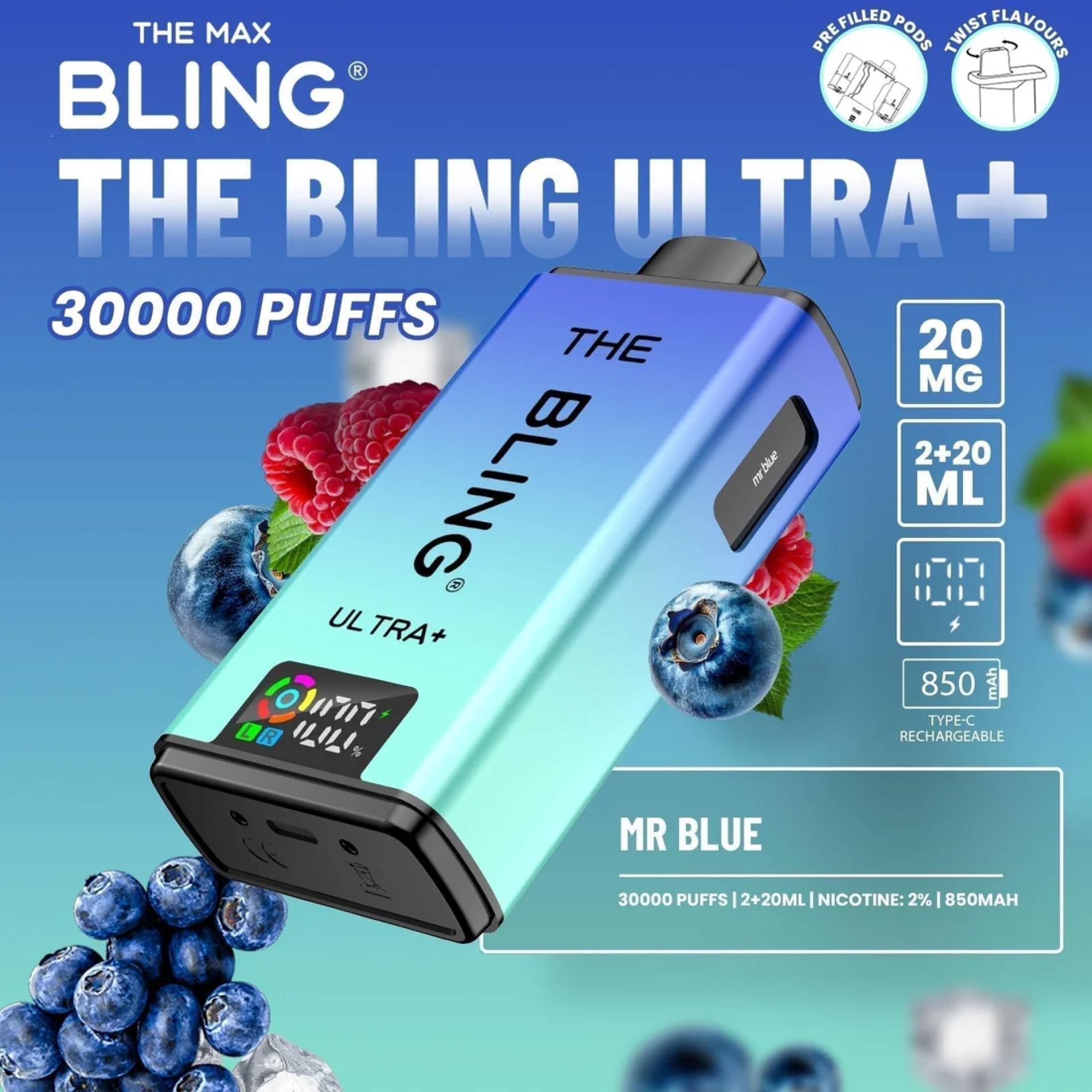 The Bling Ultra Plus 30000 Box of 5: Premium Disposable Vape with Exceptional Longevity