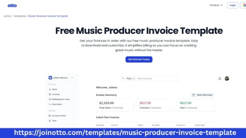 Simple Music Producer Invoice Template Format