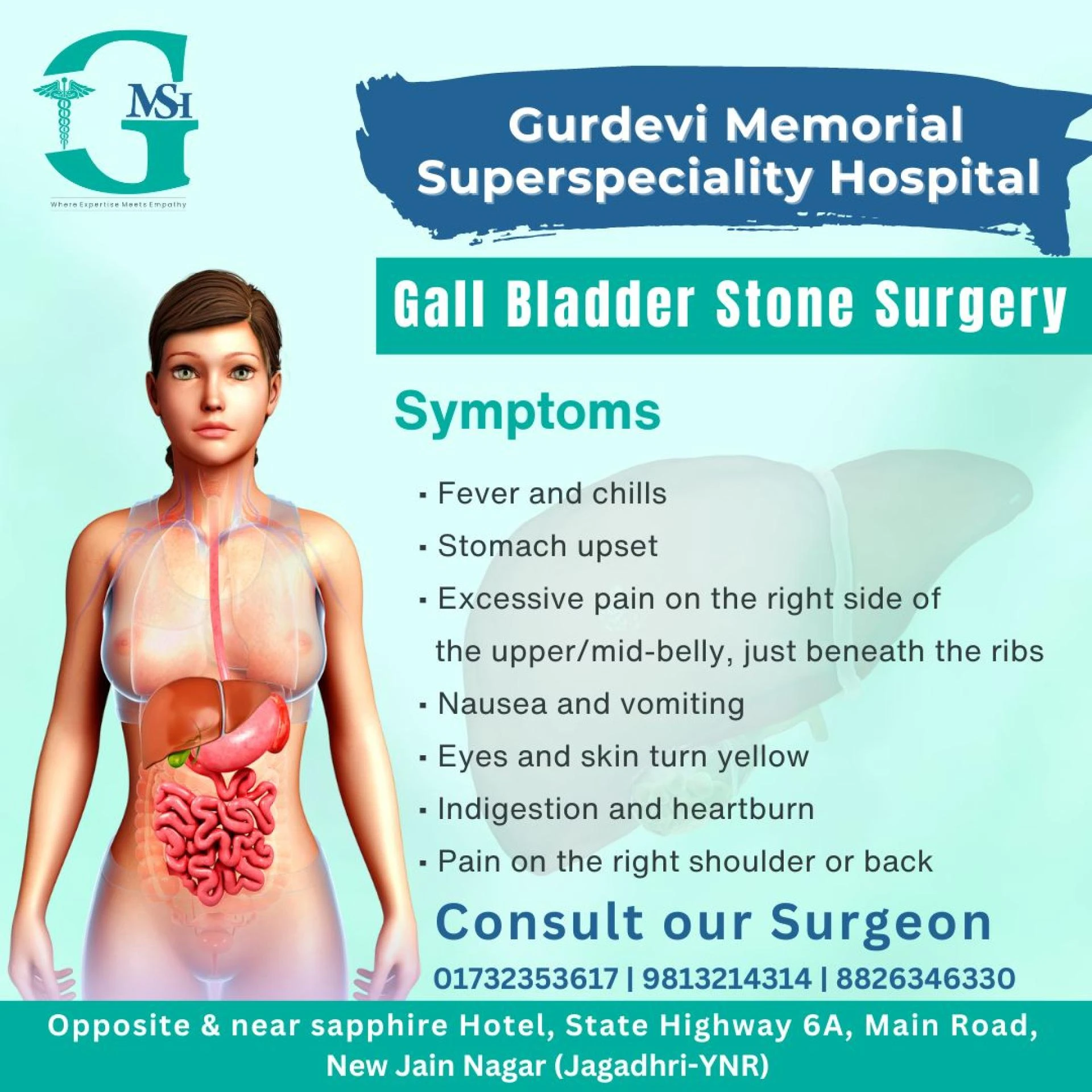 Gallbladder Removal Surgery in Yamunanagar –Get Best Care at GM Super Speciality Hospital
