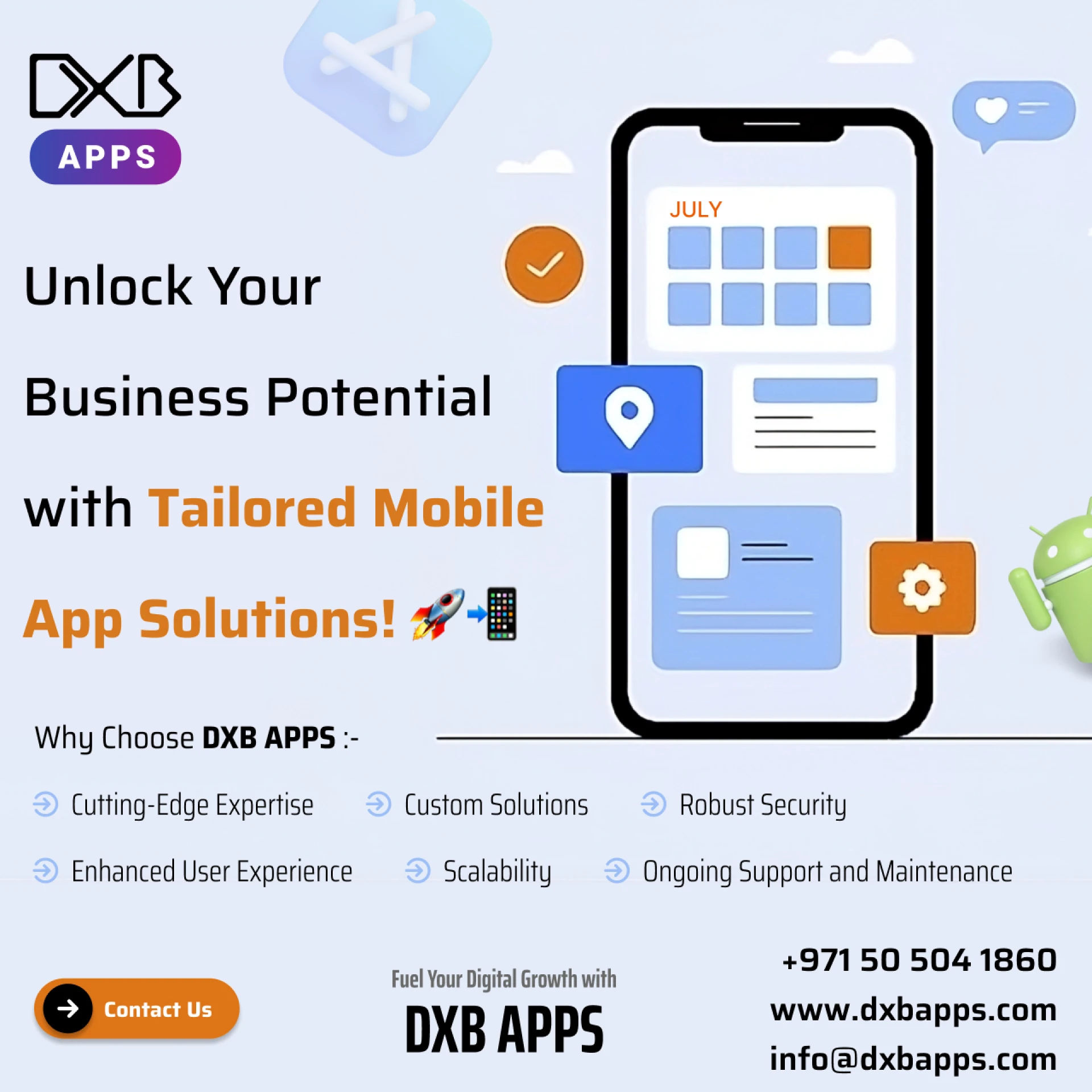 Top apps built by the best mobile app development company, DXB APPS