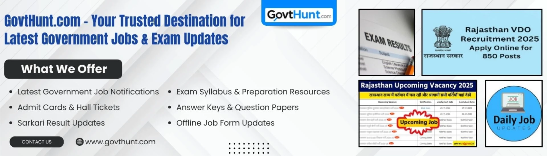 Bank, Police & Railway Jobs 2025 – Latest Government Openings at Government Hunt