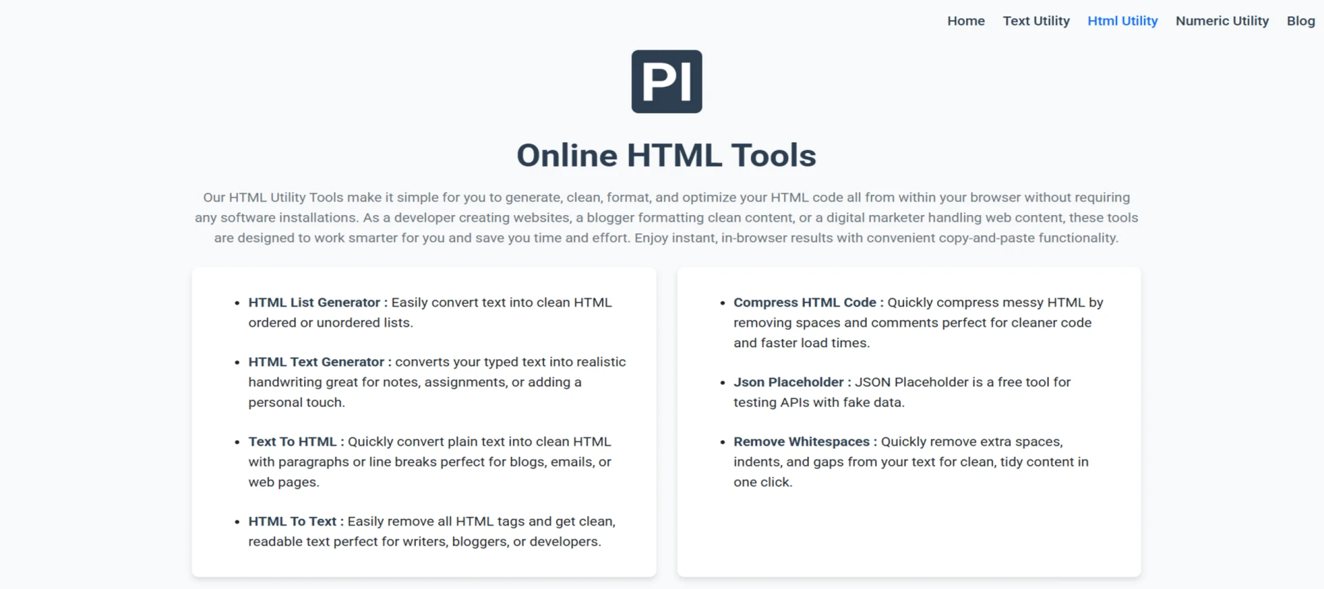 HTML Tools For Multiple Usecases